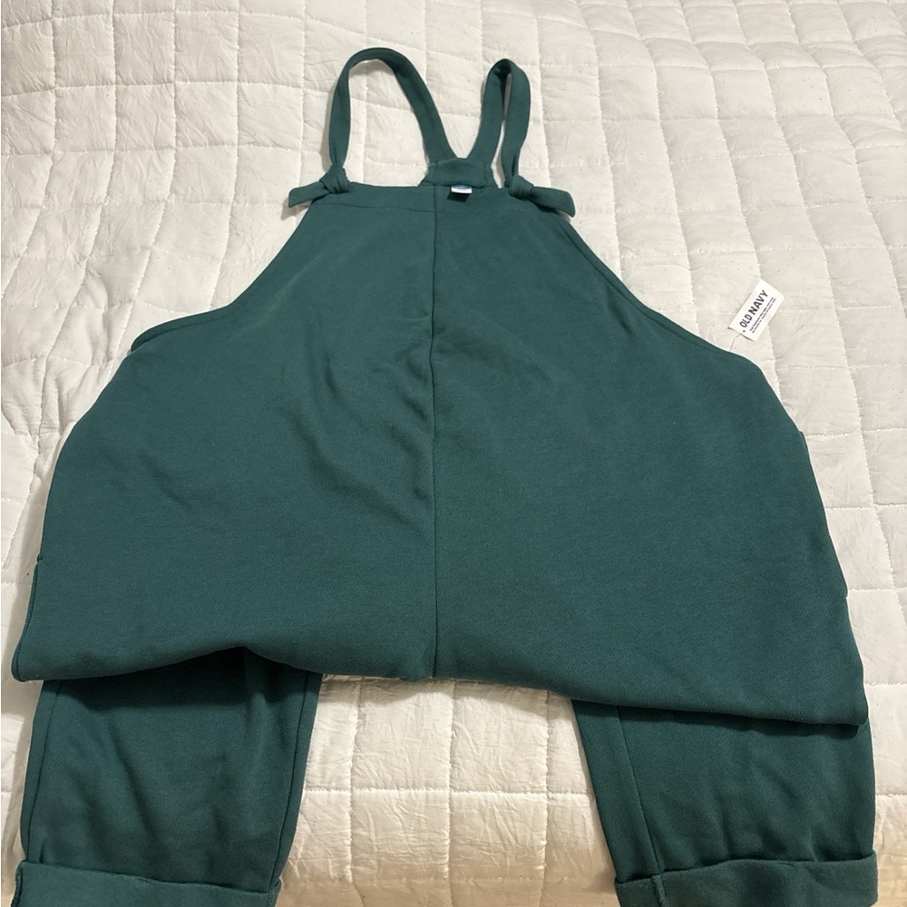 WMNS LARGE Old Navy Maternity Overalls with pockets Emerald Green